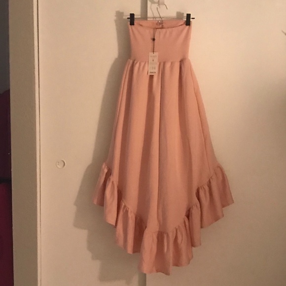 Club L Bandeau Drop Hem Frill Maxi Dress - Picture 3 of 3